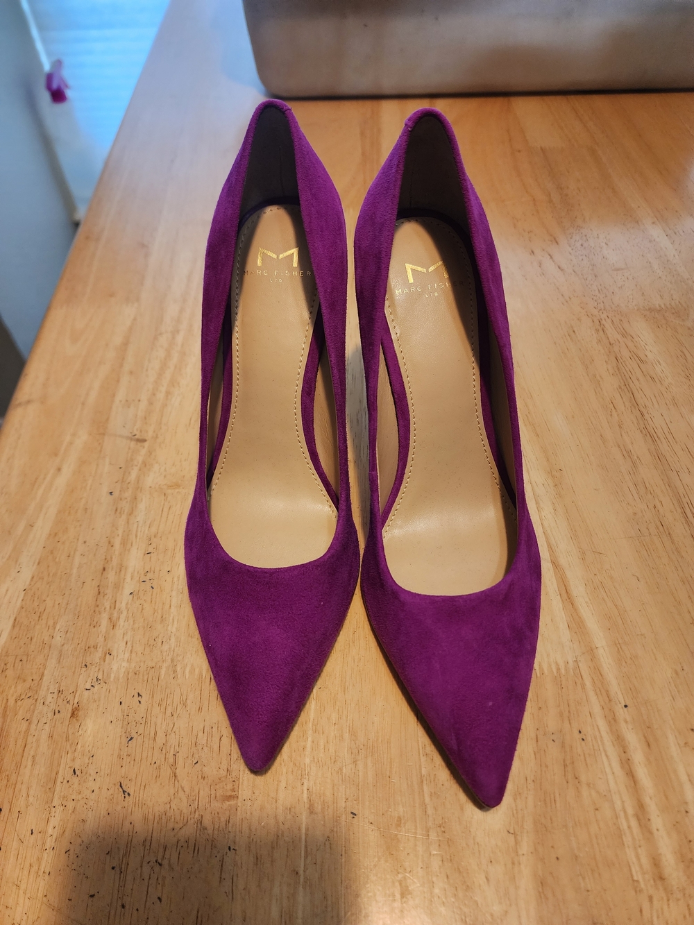 Marc Fisher Purple Suede Pointed-Toe Pumps